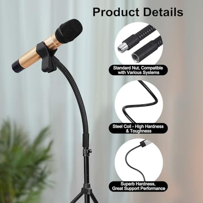 12-Inch Flexible Gooseneck Tubing, 1/4"-20 Female to Male Thread Universal Arm Gooseneck Extension Holder for Microphone, Tripod Phone, Camera, LED Video Lights 2 Pack - color: 2 Pack, size: 12 Inch