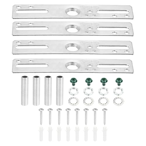 PATIKIL 4" Ceiling Light Plate Kit, 4 Pack Light Crossbar Mounting Bracket Universal Lamp Fixture Hardware Set for Chandelier Wall Light, Silver - color: Silver