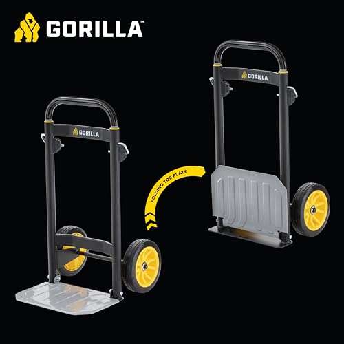 Gorilla Heavy Duty Steel Hand Truck, 400 lb. Capacity, Telescoping Handle | Steel hand truck with a telescoping handle for homeowners and small business owners moving boxes, appliances and equipment.