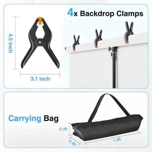 EMART T Shape Backdrop Stand 8.5x5.4ft, Green Screen Photo Banner Stand | Backdrop Holder frame with Water Bag and 4 Clamps Photography Background Support Kit for Party, Wedding, Photoshoot, Balloon