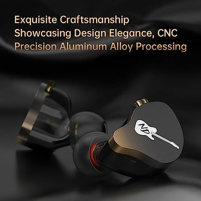 CCA ND DD3 4 Tone Adjustable in Ear Monitor Headphones, Dual Cavity Dual Magnetic Dynamic IEM Earphones, Clear Sound & Deep Bass Earphones Wired, Gaming Earbuds with 2pin Detachable Cable - color: Blue, style: With Mic