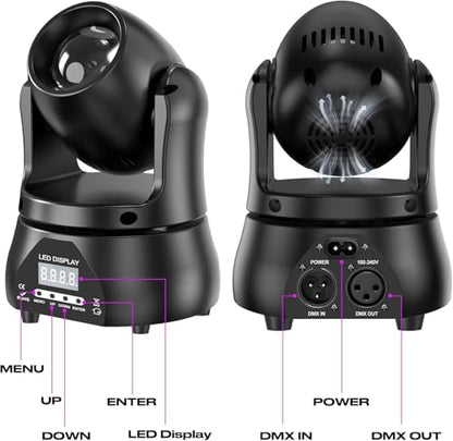U`King 40W LED Moving Head Light RGBW Beam Lighting Stage Lights with DMX Sound Activated Auto Mode for Parties Wedding Clue Live Band Show Church - 2 Pack