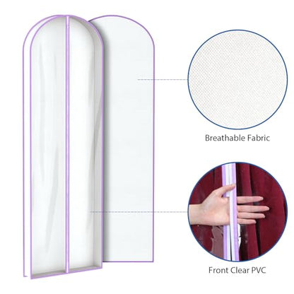 Zilink Garment Bags for Long Dress Wedding Dress Bags for Gowns Long 72 in - size: 72"-4pcs