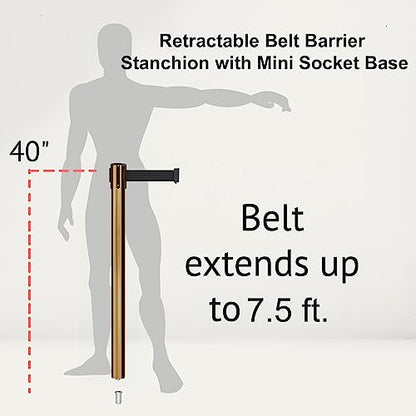 Montour Line MX630SK Retractable Belt Barrier Stanchions, Set of 2 - color: Green, size: 7.5 ft