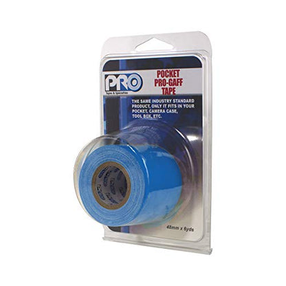 Pro Tapes Pocket Gaff Tape 2 inch (48mm) x 6 Yards Length Electric Blue Matte. Pocket Size Gaffers Tape. Made in The USA. Holds Tight, Easy to Remove. - color: Electric Blue, size: 2 inch