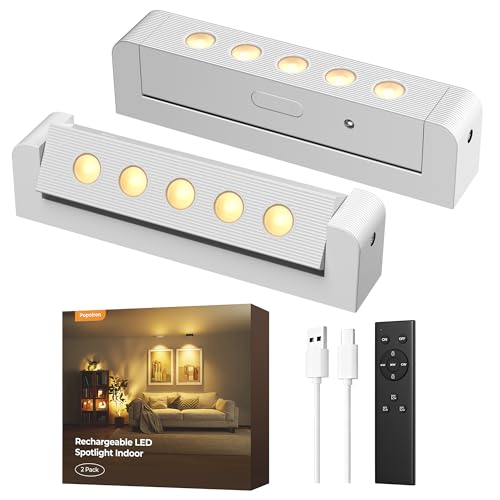 LED Spotlights Indoor, Rechargeable Uplights with Daily Auto Timer, 5500mAh Battery, 3CCT, Dimmable & Remote Control, Wireless Accent Lighting for Plants, Wall Display & Artwork - color: White, size: 2 Pack