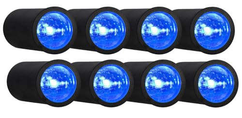 Rockville 8 Pack MINI Halo Black DJ Wash Lights + Bag, Wireless DMX, 17 Hour Battery, Wireless DMX, RF Remote - color: Black