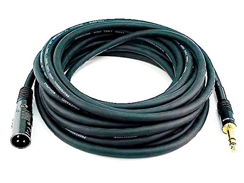 Monoprice XLR Male to 1/4-Inch TRS Male Cable - 25 Feet - Black, 16AWG, Gold Plated - Premier Series - size: 25ft