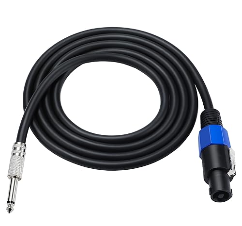 Speakon to 1/4 Mono Speaker Cable, 6.35mm (1/4 inch) Mono TS Plug Male to Speakon Male Speaker Audio Adapter for DJ/PA Speaker Cord with Twist Lock -1.8M/6FT