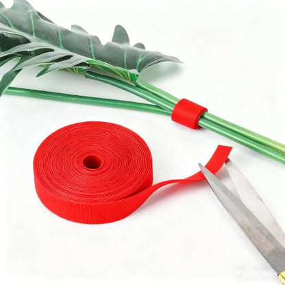Hook and Loop Tape - 32ft x 1" Self Adhesive Strips Roll, Strong Sticky Double Sided Adhesive Tape for Cable Management, Wire Ties, Garden Plants, Reusable Fastening Ties (Red) - color: Red, size: 1IN/32FT