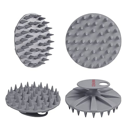 One-piece Silicone Scalp Massager Shampoo Brush Hair Wash, Gray + Green | INNERNEED Soft Bristles Scrub Head Scratcher, Head Massage Stress Relax, Wet & Dry Use for Thick Thin Curly Hair Care - color: Green
