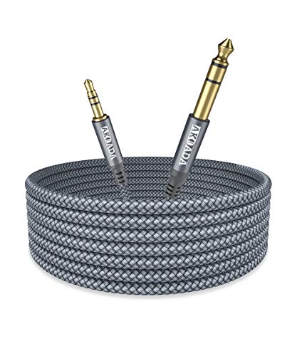 AkoaDa 1/8 to 1/4 Stereo Cable 3.5mm to 6.35mm Stereo Audio Cable 10ft 6.35mm 1/4" Male to 3.5mm 1/8" Male TRS Bidirectional Stereo Audio Cord Jack for Guitar,Laptop, Home Theater Devices, Amplifiers - size: 10FT