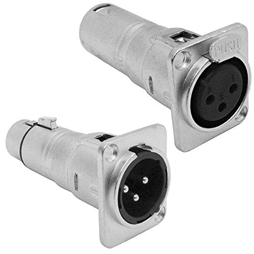 Seismic Audio - SAPT281MF - XLR Female to Male & XLR Male to Female Pass Through Feed Panel Mount Adapter Set - XLR Patch XLR-F to XLR-M - Fits D Series Hole Pattern