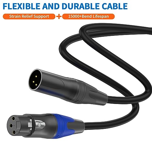 LanSenSu 1 Male to 2 Female XLR Y Splitter Micrphone， 3pin XLR Female to Dual XLR Male Y-Splitter Balanced Mic Audio Cables for Stereo Mic to L & R Audio Track (3.3ft-2pack) - size: 3.3ft-2pack
