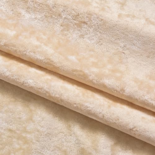 Champagne Crushed Velvet Curtains 96 inch Length- 2 Panels Velvet Living Room Neutural Window Drapes Thermal Insulated Room Darkening Drapery for Bedroom - color: Champagne, size: 52"W x 96"L (Pack of 2)