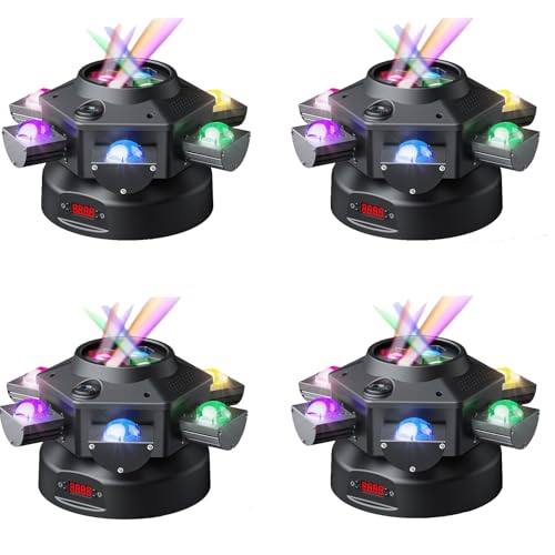 4-Pack Moving Head DJ Lights,150W Party Light with Mixed Lighting Effects, 6 Arms Stage Light Support DMX-512 & Sound Activated, Stage Lights for Party Disco KTV Wedding Club - color: 4-PACK