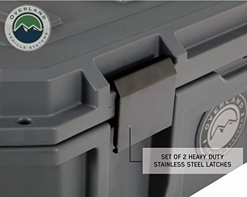 Overland Vehicle Systems 40100031 Dark Gray 169 QT Dry Box Storage with Wheels, Drain, and Bottle Opener | Waterproof Seal | Heavy-Duty Latches and Nylon Handles | Keeps Gear Safe, Dry and Organized - size: 169 QT Dry Box