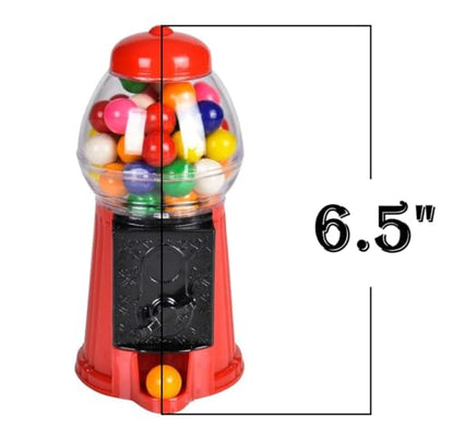 Zugar Land - 6.5 Inch Red Plastic Bubble Gum Gumball Machine Set (6 Pack) Classic Toy Candy Dispensers. No Gumballs Included. - size: 1 Count (Pack of 6)