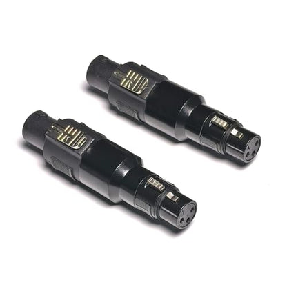 WJSTN Speakon to 3pin XLR Adapter, Black, Professional Connector, 2 Pack, for PA Systems, DJ Equipment, Amplifiers, Mixing Consoles (Speakon Male to XLR Female) - style: Speakon Male to xlr Female