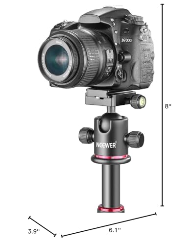 Neewer Professional Metal 360 Degree Rotating Panoramic Ball Head with 1/4 inch Quick Release Plate and Bubble Level,up to 17.6pounds/8kilograms,for Tripod,Monopod,Slider,DSLR Camera,Camcorder - style: GM-MT(Red)