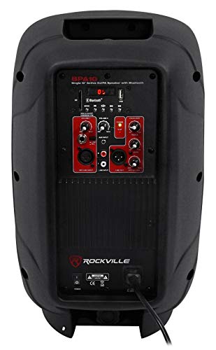 Rockville BPA10 10" Pro Powered DJ PA Speaker, w Bluetooth, 2-Pack
