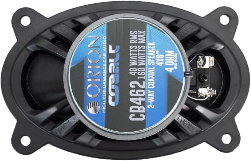 ORION Cobalt CB462 4x6 2-Way Coaxial Car Speakers, 160W Pair | Full Range Audio, Polypropylene Cone, Butyl Rubber Surround, Easy Installation - style: 4x6" 160 Watts