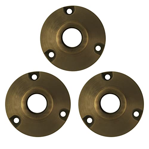 Cheopha Solid Brass Landscape Light Base Mount Bracket Surface Mount 3-Pack | Brass Bracket Surface Mount, Corrosion resistant, for Outdoor Landscape Lighting Fixture Accessories - Antique Bronze