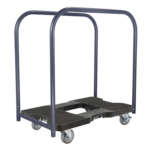 SNAP-LOC, Heavy Duty Moving Dolly 4 Wheels, 1,500 lb with Panel Bars, 4 Inch Casters, Dollies for Moving Cargo, E Strap Attachment Included, Black - style: Panel Cart Dolly, Black