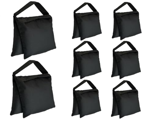 8 Pack Weight Sand Bags Saddle-Bag Style for Photography Tripod, Video Equipment, Studio Set, Light Stand, Film Set, Folding Chair, Camping Tents, Sports, Indoor Outdoor Use - style: 8-Pack