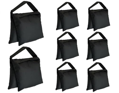 8 Pack Weight Sand Bags Saddle-Bag Style for Photography Tripod, Video Equipment, Studio Set, Light Stand, Film Set, Folding Chair, Camping Tents, Sports, Indoor Outdoor Use - style: 8-Pack