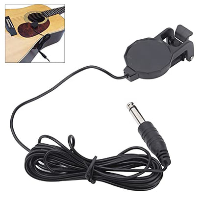 aqxreight Clip On Piezo Pickup Microphone for Acoustic Guitar Violin Ukulele Soundhole Instrument Pickup Transducer Clamp On Design ABS Metal Construction Clear Sound Musical Accessories