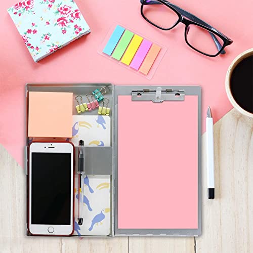 Small Aluminum Clipboard with Storage (Memo Size), 6 x 10.2 Inches, Recycled Metal Snapak Form Holder Binder with Inside Serrated Clip Posse Box, Perfect for Truck Driver, Fits Half Letter Size Paper - size: Memo Size 10.2 x 6 x 1 in