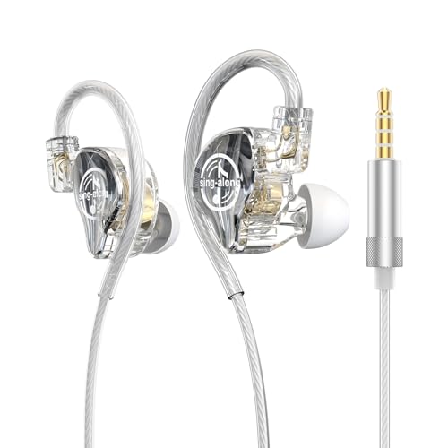 in Ear Monitor, HiFi Headphones with Dual Magnetic Dynamic Driver, Clear - color: KA10-Clear no Mic