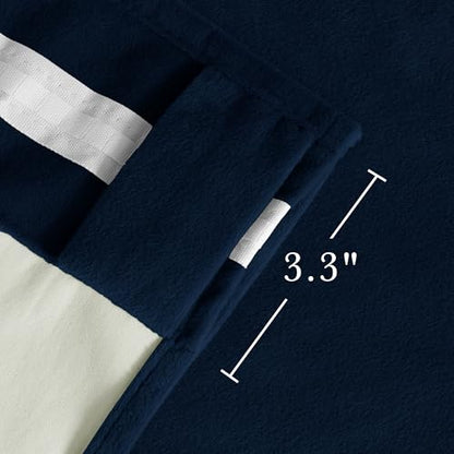 PONY DANCE 100% Blackout Velvet Curtains 72 inch Long for Living Room - color: Navy Blue, size: 52"W x 72"L (Pack of 2)