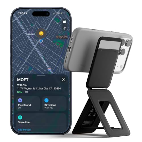 MOFT Trackable Tripod Wallet for Selfie,4-in-1 MagSafe Find My Phone Wallet - color: Black