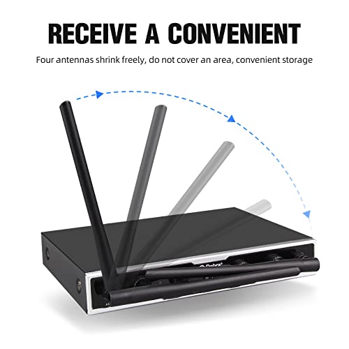 D Debra Audio Pro DU4004 UHF 4 Channel Wireless Microphone System with Lavalier Headset Mics, Ideal for Meeting Church Speech (4 Bodypack) - color: 4 Bodypack