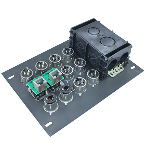 FBL12+AC Recessed Floor Box With 6 XLR Female, 2 XLR Male, 2 Ethernet, 2 TRS + Duplex AC (Standard: No Wires) - color: Standard: No Wires