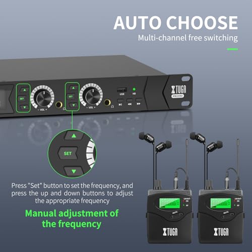 XTUGA RW2090 Wireless in Ear Monitor,10 Bodypack IEM System(550-599mhz) - style: RW2090 10 Bodypacks