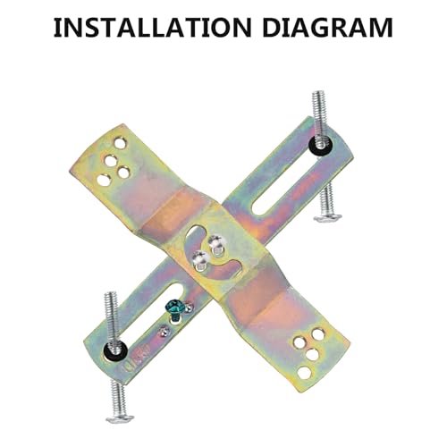 KC&KST 4Pack Light Fixture Mounting Brackets, Adjustable Mounting Plates for 4" Junction Box, Crossbar Set for Wall Light, Ceiling Light, Chandelier, Pendant (Style 2-Color zinc-4PC) - style: Style 2-Color zinc-4PC