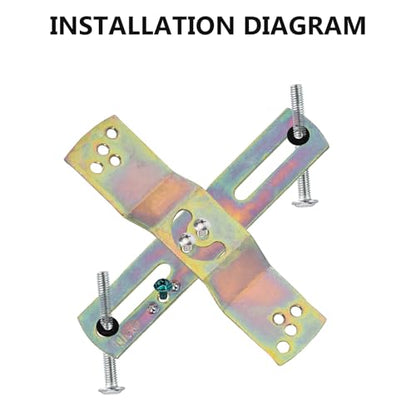 KC&KST 4Pack Light Fixture Mounting Brackets, Adjustable Mounting Plates for 4" Junction Box, Crossbar Set for Wall Light, Ceiling Light, Chandelier, Pendant (Style 2-Color zinc-4PC) - style: Style 2-Color zinc-4PC