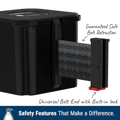 Wall Mounted Yellow Retracta-Belt 15' Yellow Belt Barrier | WM412 Series, Retractable Belt Wall Mounted Crowd Control Barrier with Receiving End - color: Yellow Case w/ Yellow Belt, size: 15' Belt