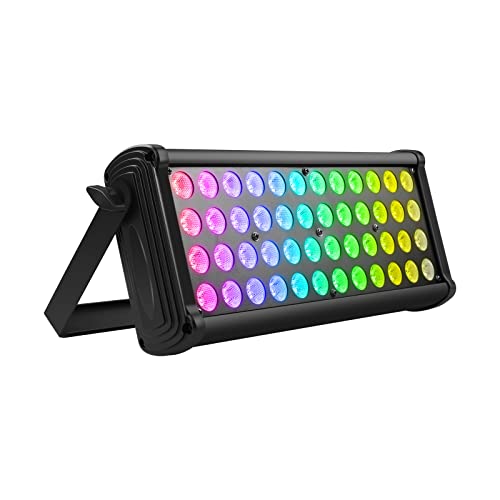 U`King LED Stage Light Wall Washer Bar,80W 48LEDs RGB Dj Lights Bar 2/8/12 DMX Control Auto Play Sound Activated Uplight Strobe Light for Parties Wedding Disco Party Stage Lighting(1)
