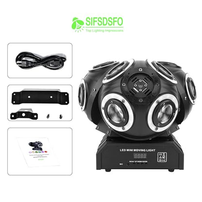 LED Moving Head DJ Light Rotating Beam Stage Lights Pin Spotlight Event Lighting Sound Control Dmx512 DJ KTV Disco Party Wedding Concert Festivals… (3Head DJ Light) | 12 LEDs moving head beam spotlight with rotating effect. Great for disco, KTV, party, we