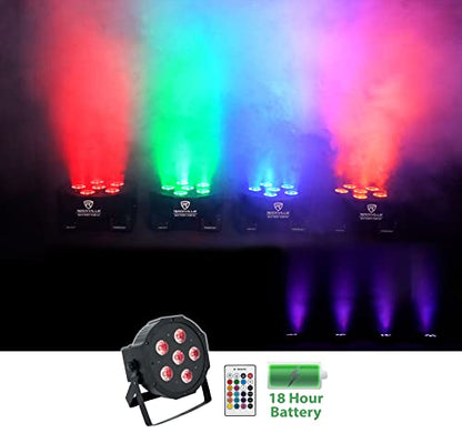 Rockville Battery PAR 61 36W Rechargeable RGBWA+UV DMX Wash Light, 25 Degree Beam, Replaceable Batteries, IR Remote, Sound-Activated, for DJs and Events | 12-18 Hour Battery Life, Stage Lighting, Remote Included, Sound Activated, Strobe, 6/10 DMX Channels