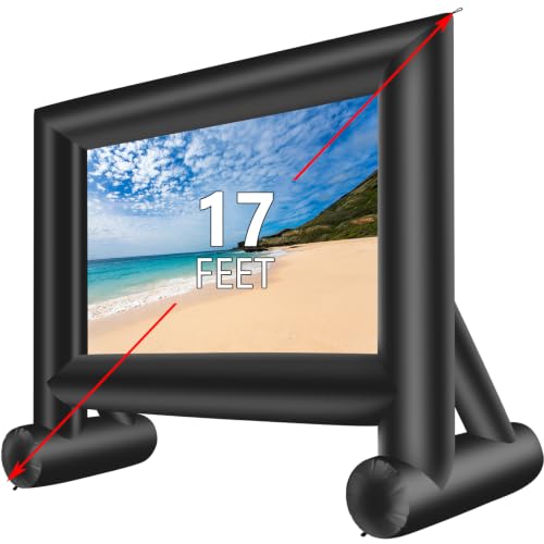 XHYCPY 17 Feet Inflatable Movie Screen Outdoor Blow Up Projector Screen - Front/Rear Projection Screen for Outdoor Backyard Pool Fun - size: 17ft