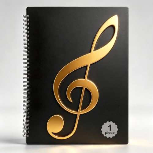 1Pack Sheet Music Folder,10 Double Sided Pocket Music Binder for Musicians | Matte Anti-Glare Pockets, 180° Flat Open, Waterproof PP Material Holds 20 Music Sheets - style: G 1Pack