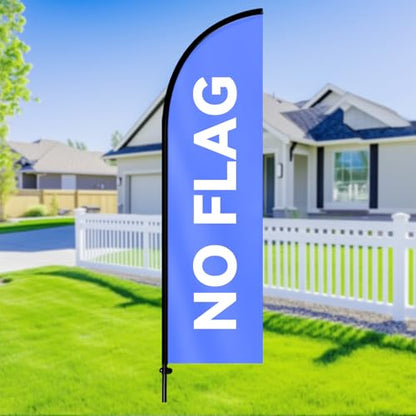 6.6FT Feather Flag Pole Kit with Ground Spike, Portable Lightweight Aluminum Alloy Flagpole with Fiberglass Top Pole, Fits 1.6x6.6FT / 1.6x6.1FT Feather Flags, Pole for Outdoor Business Advertising, No Flag