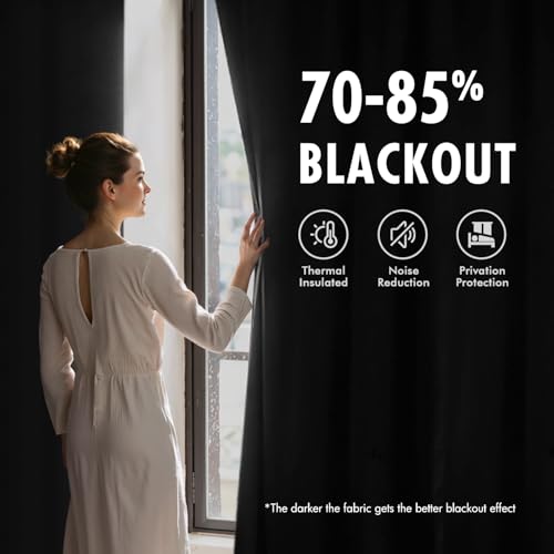 MIULEE Black Velvet Blackout Curtains 63 Inch Long 2 Panels, W40 x L63 | Luxury Super Soft, Thermal Insulated, Room Darkening Drapes, Rod Pocket Design, Window Curtains for Bedroom Living Room - color: Black, size: 40"W x 63"L (Pack of 2)