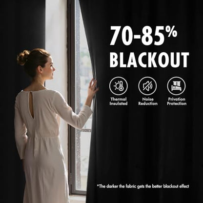 MIULEE Black Velvet Blackout Curtains 63 Inch Long 2 Panels, W40 x L63 | Luxury Super Soft, Thermal Insulated, Room Darkening Drapes, Rod Pocket Design, Window Curtains for Bedroom Living Room - color: Black, size: 40"W x 63"L (Pack of 2)