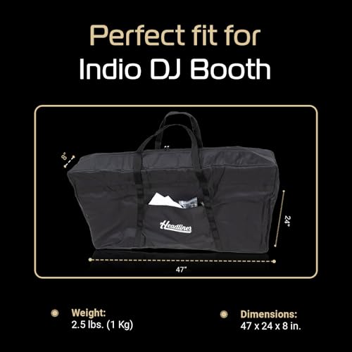 Headliner Padded Carrying Bag for Indio DJ Booth - Premium Carry on Bag with Large Outside Pockets, Padded Protection, and Lightweight Design - Safeguard Your DJ Equipment on the Go - style: Premium Carrying Bag